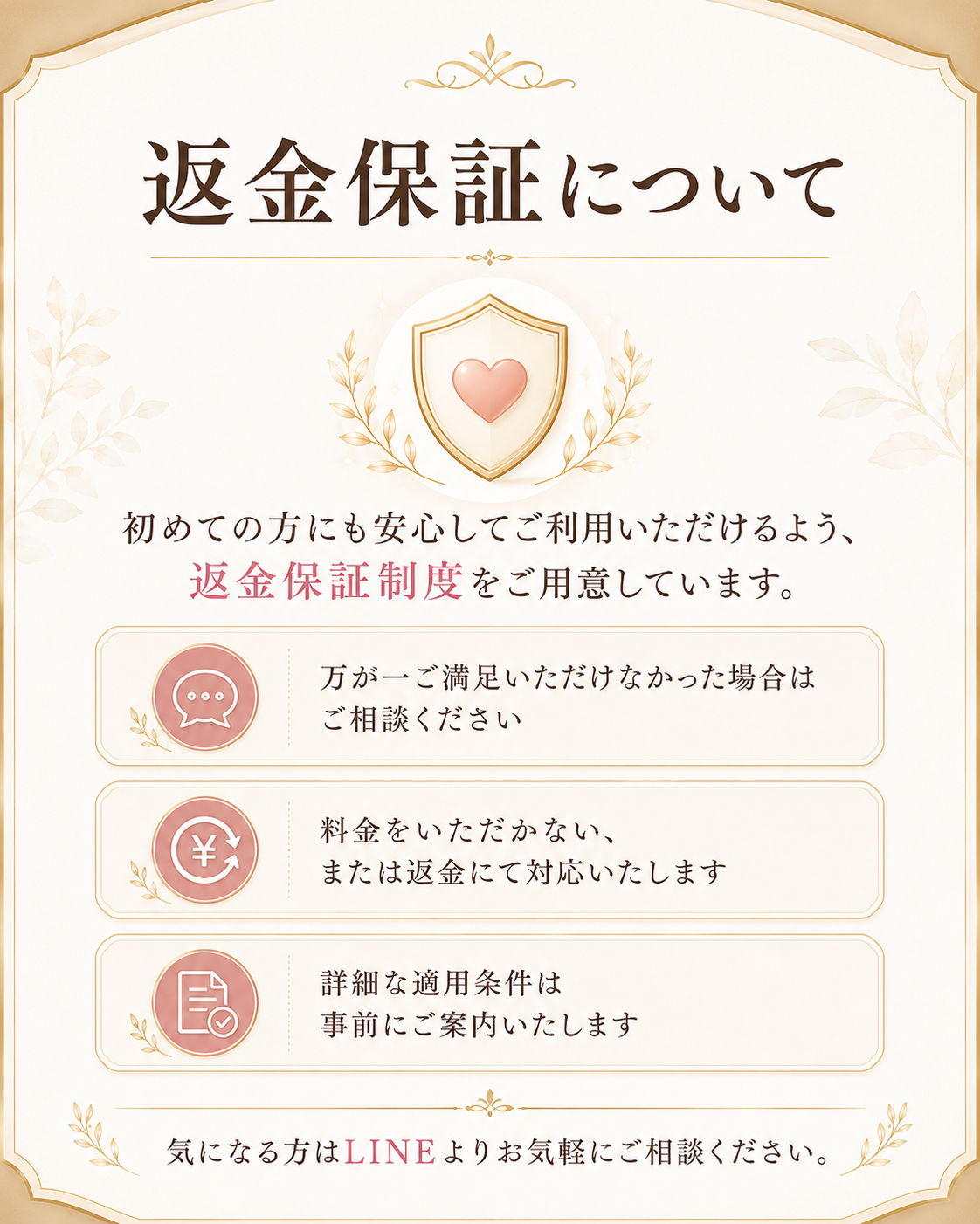 返金保証について