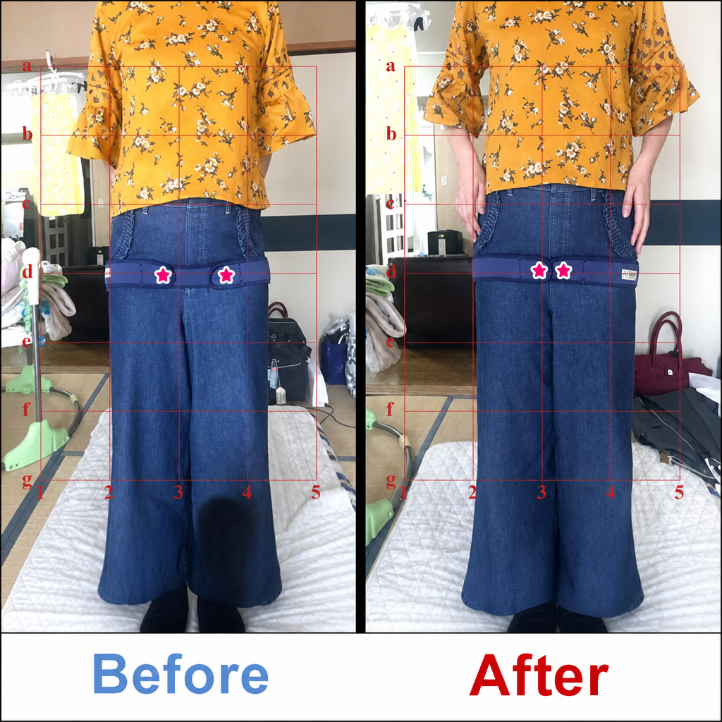 産後骨盤矯正 Before After 骨盤幅とシルエット