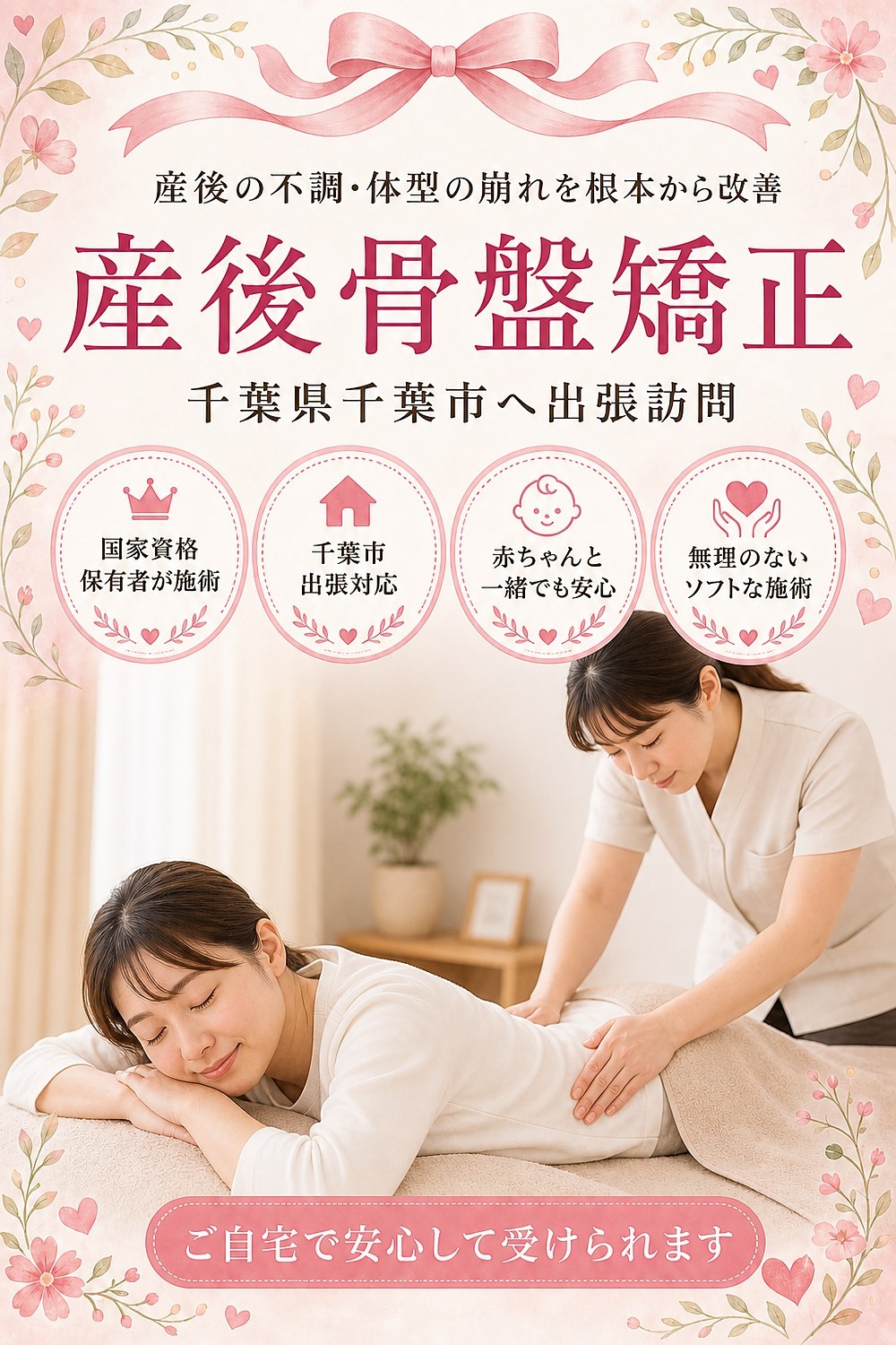 千葉県千葉市の産後骨盤矯正 出張訪問 バランス工房