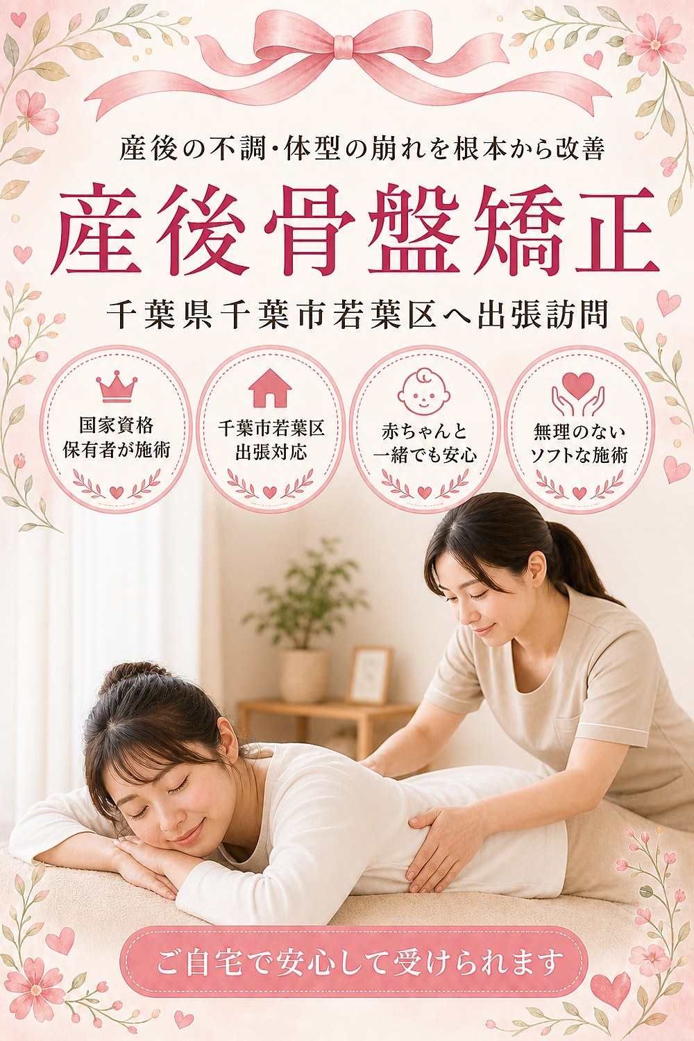 千葉県千葉市若葉区の産後骨盤矯正 出張訪問 バランス工房