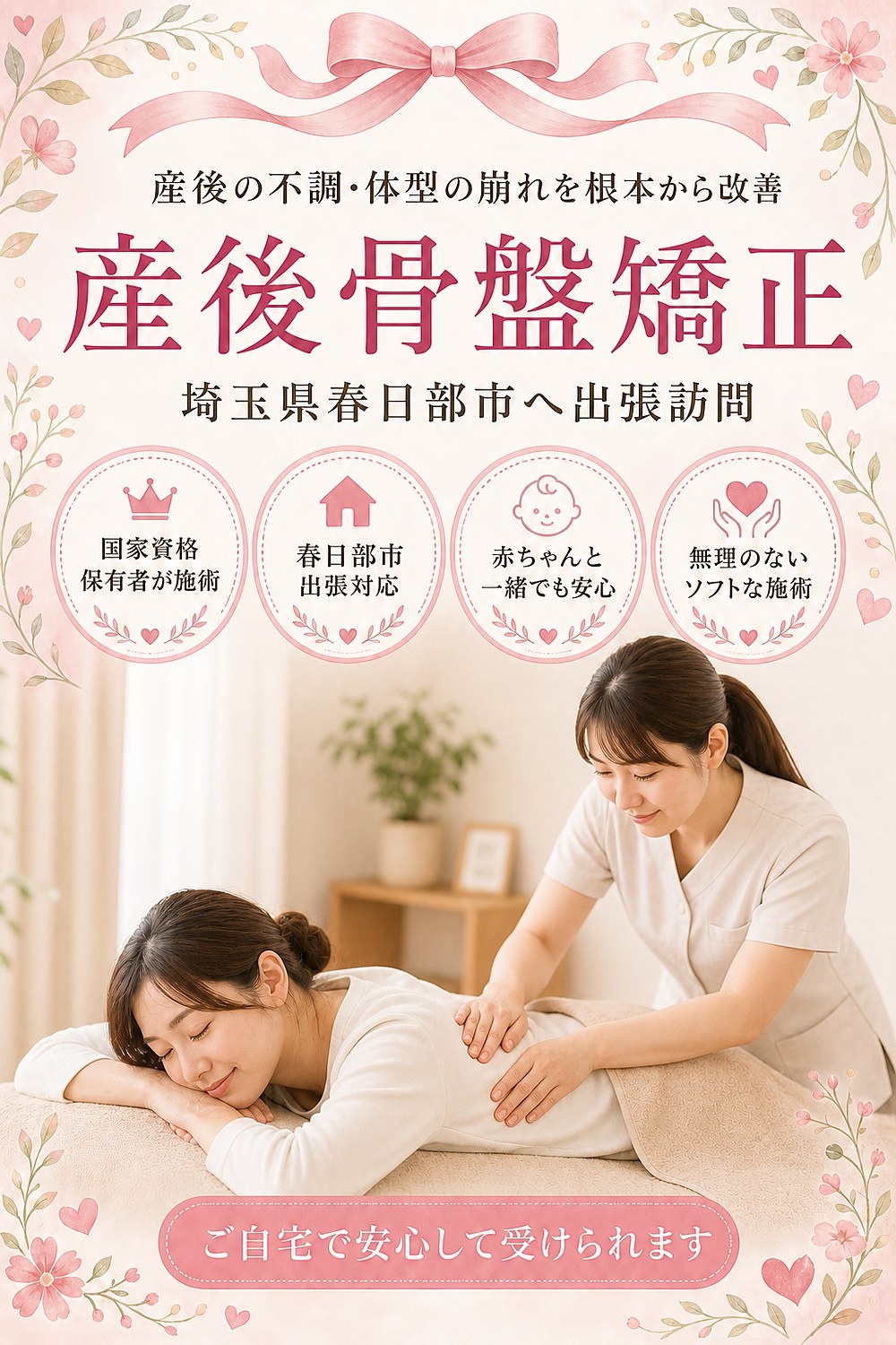 埼玉県春日部市の産後骨盤矯正 出張訪問 バランス工房