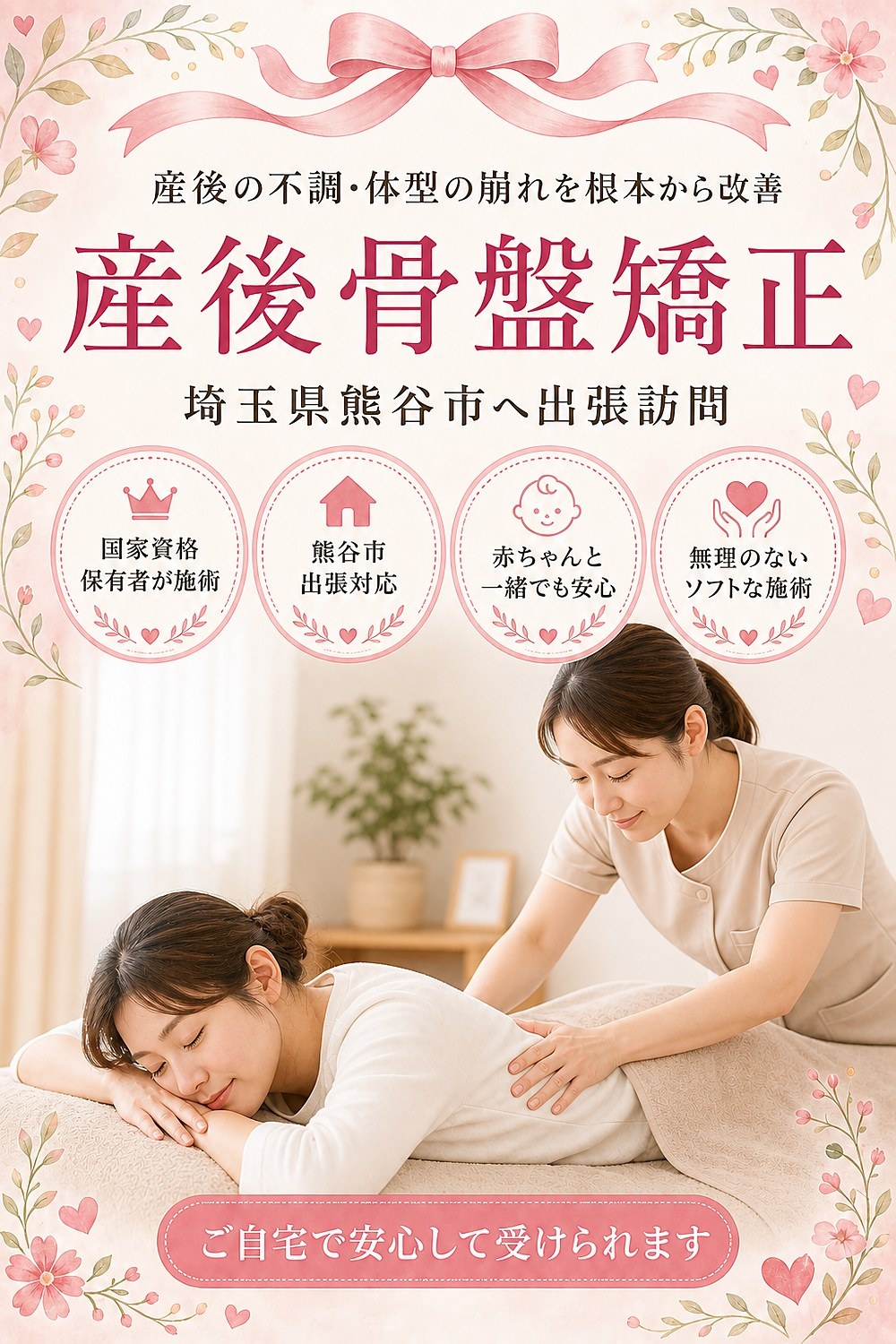 埼玉県熊谷市の産後骨盤矯正 出張訪問 バランス工房