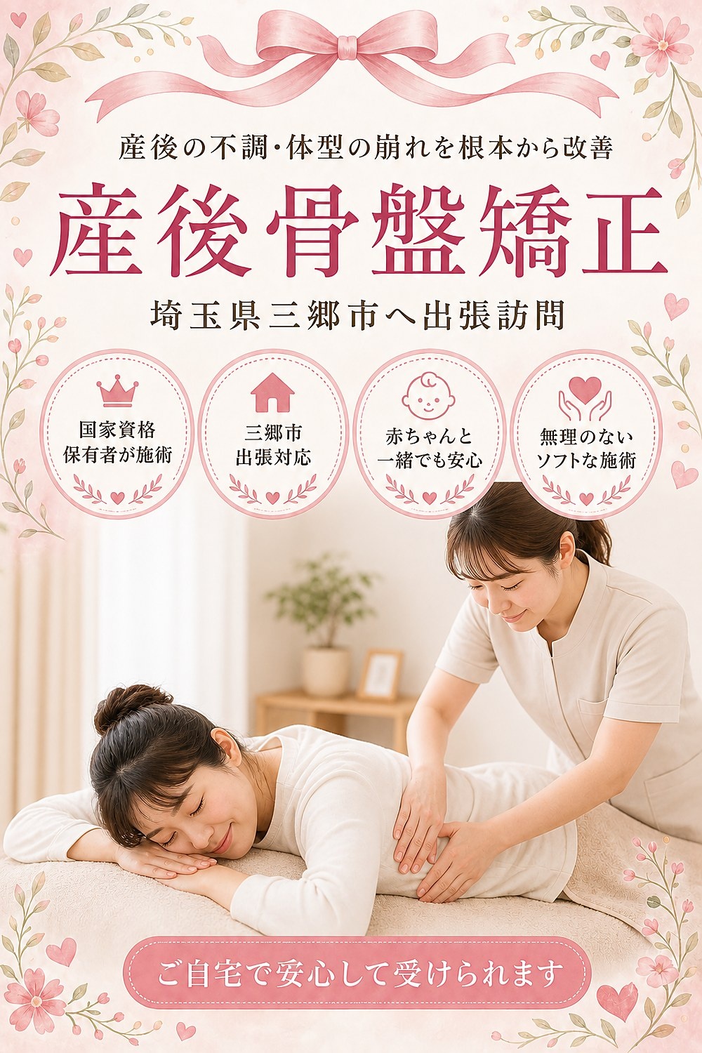 埼玉県三郷市の産後骨盤矯正 出張訪問 バランス工房