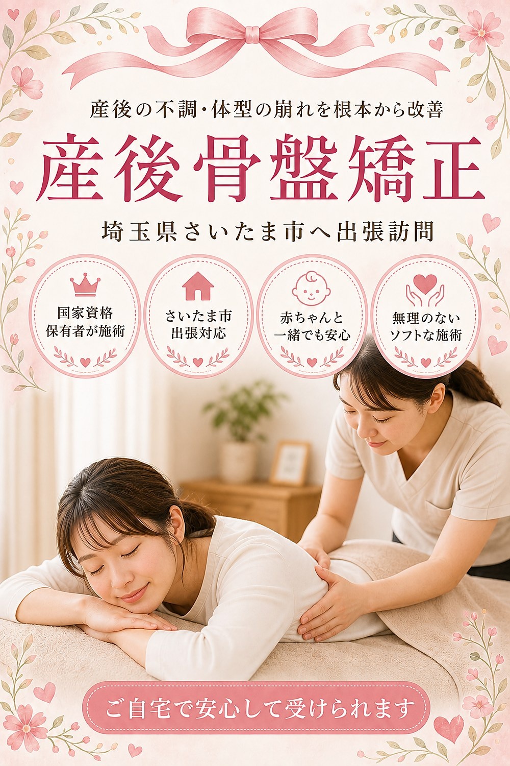埼玉県さいたま市の産後骨盤矯正 出張訪問 バランス工房