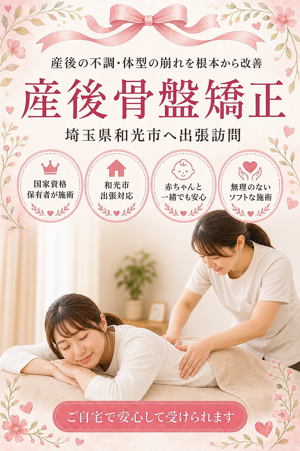 埼玉県和光市の産後骨盤矯正 出張訪問 バランス工房